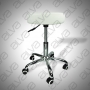 Alva Beauty stool beauty saddle stool with back foot rest hydraulic round white black metal base